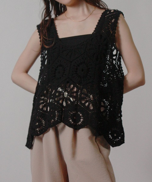 NYLAUS(ナイラス)の「【SG】クロシェ編みベスト かぎ針ビスチェ(ベスト・レディース・アイボリー/ブラック/モカ・M)」の16枚目の写真