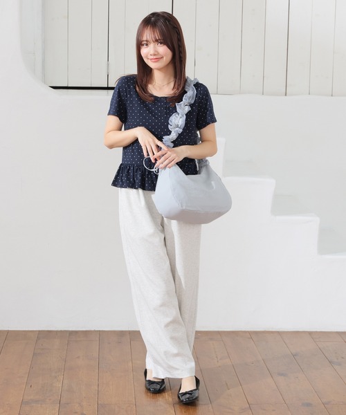 Honeys(ハニーズ)の「【ハニさら・接触冷感】接触冷感カーブパンツ(スウェットパンツ・レディース・オートミール/グレイッシュベージュ/ブラック/杢グレー・L/LL/M/S/SS)」の7枚目の写真