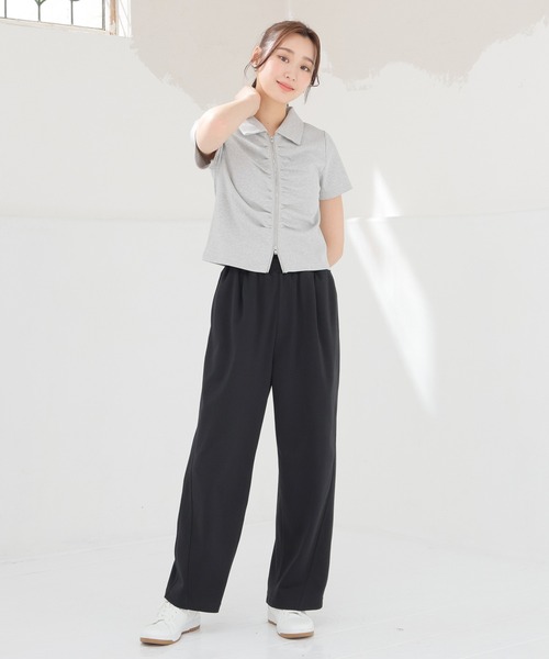 Honeys(ハニーズ)の「【ハニさら・接触冷感】接触冷感カーブパンツ(スウェットパンツ・レディース・オートミール/グレイッシュベージュ/ブラック/杢グレー・L/LL/M/S/SS)」の12枚目の写真