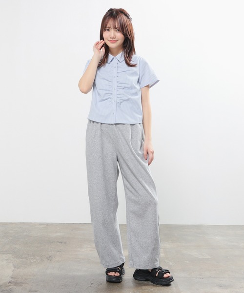 Honeys(ハニーズ)の「【ハニさら・接触冷感】接触冷感カーブパンツ(スウェットパンツ・レディース・オートミール/グレイッシュベージュ/ブラック/杢グレー・L/LL/M/S/SS)」の14枚目の写真