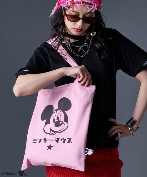 Disney(ディズニー)の「ミッキーマウス/トートバッグ GEVS.(トートバッグ・レディース・ピンク/アイボリー/ブラック/ブルー・FREE)」の14枚目の写真