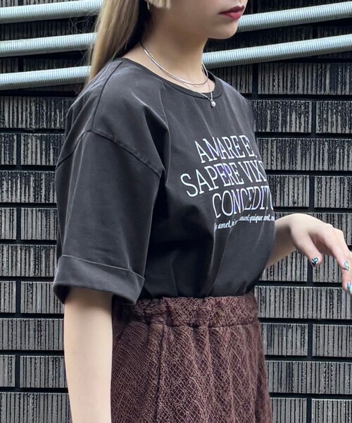 ZELDA(ゼルダ)の「【ZELDA】ヴィンテージライクロゴTシャツ(Tシャツ/カットソー・レディース・ブラック/ブルー/ボルドー・FREE)」の9枚目の写真
