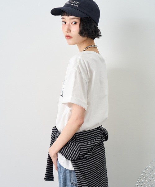 NOGLE(ノグル)の「【NOGLE/ノグル】カラーロゴプリントTシャツ(Tシャツ/カットソー・レディース・ネイビー/チャコールグレー/ブルー/ホワイト・FREE)」の10枚目の写真