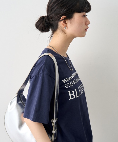 NOGLE(ノグル)の「【NOGLE/ノグル】カラーロゴプリントTシャツ(Tシャツ/カットソー・レディース・ネイビー/チャコールグレー/ブルー/ホワイト・FREE)」の18枚目の写真