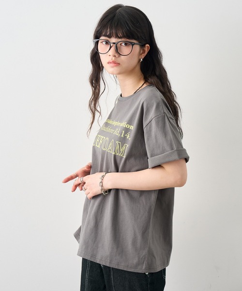 NOGLE（ノグル）の「【NOGLE/ノグル】カラーロゴプリントTシャツ（Tシャツ/カットソー・レディース・ネイビー/チャコールグレー/ブルー/ホワイト・FREE）」の22枚目の写真