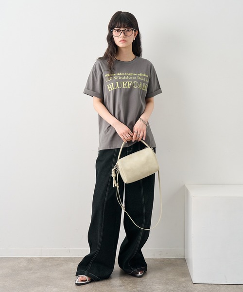 NOGLE(ノグル)の「【NOGLE/ノグル】カラーロゴプリントTシャツ(Tシャツ/カットソー・レディース・ネイビー/チャコールグレー/ブルー/ホワイト・FREE)」の22枚目の写真