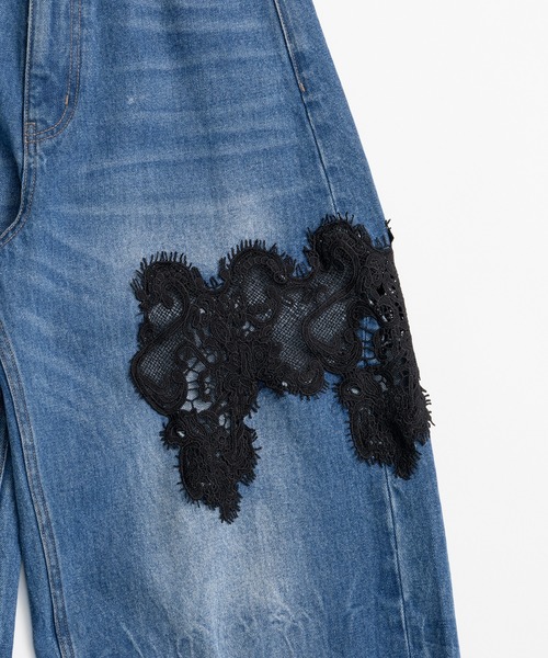 PRANK PROJECT(プランクプロジェクト)の「【Pre-Order】レースエンブロイダリーデニム / Lace Embroidery Denim(デニムパンツ・レディース・ブルー/ブラック・34/36/38)」の21枚目の写真