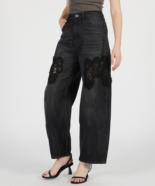 PRANK PROJECT(プランクプロジェクト)の「【Pre-Order】レースエンブロイダリーデニム / Lace Embroidery Denim(デニムパンツ・レディース・ブルー/ブラック・34/36/38)」の11枚目の写真