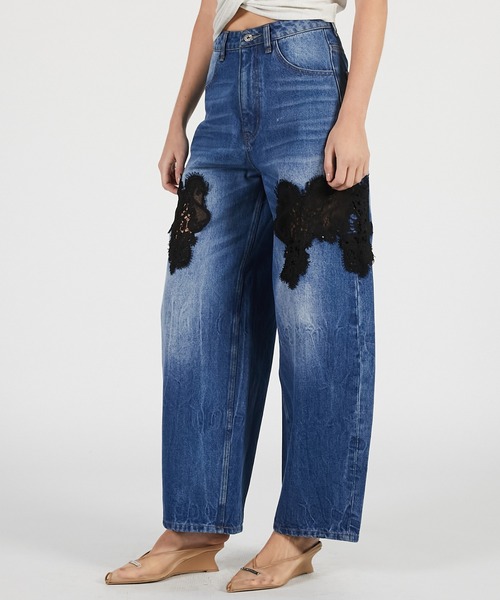 PRANK PROJECT(プランクプロジェクト)の「【Pre-Order】レースエンブロイダリーデニム / Lace Embroidery Denim(デニムパンツ・レディース・ブルー/ブラック・34/36/38)」の15枚目の写真