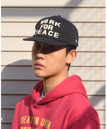 AMOU（アモウ）の「WORK FOR PEACE 5PANNEL CAP BALCK（キャップ）」