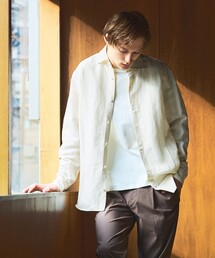 【WASH LINEN】ソフトリネン レギュラーフィットシャツ