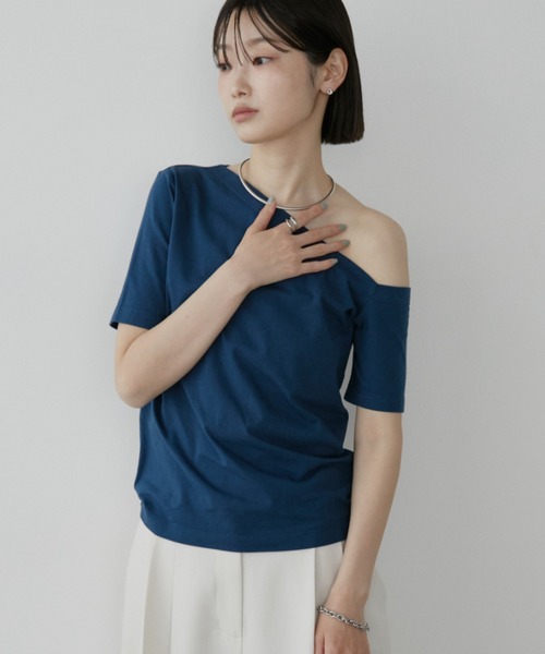 Aunt Marie's(アントマリーズ)の「アシメTシャツ(Tシャツ/カットソー・レディース・グレー/ネイビー/ブラック・FREE)」の1枚目の写真