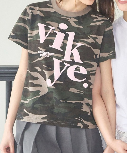 Video Jockey(ビデオジョッキー)の「VIDEO JOCKEY/VIKEY Tシャツ(Tシャツ/カットソー・レディース・カモフラージュ/ホワイト・X-SMALL)」の2枚目の写真