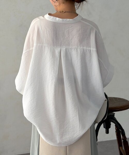 Chez toi（シェトワ）の「【体型カバー】【高コスパ高見え】袖ターンバックブラウス（シャツ/ブラウス・レディース・ブラック/ブルー系その他/ホワイト/レッド系その他/ライム・FREE）」の14枚目の写真
