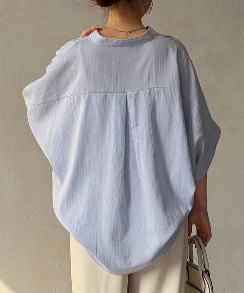 Chez toi(シェトワ)の「【体型カバー】【高コスパ高見え】袖ターンバックブラウス(シャツ/ブラウス・レディース・ブラック/ブルー系その他/ホワイト/レッド系その他/ライム・FREE)」の19枚目の写真