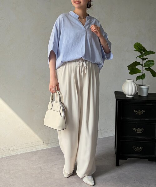 Chez toi(シェトワ)の「【体型カバー】【高コスパ高見え】袖ターンバックブラウス(シャツ/ブラウス・レディース・ブラック/ブルー系その他/ホワイト/レッド系その他/ライム・FREE)」の18枚目の写真