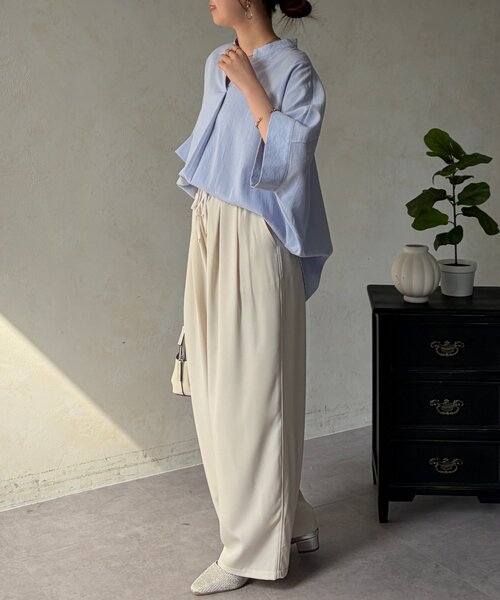 Chez toi(シェトワ)の「【体型カバー】【高コスパ高見え】袖ターンバックブラウス(シャツ/ブラウス・レディース・ブラック/ブルー系その他/ホワイト/レッド系その他/ライム・FREE)」の16枚目の写真