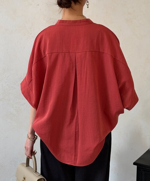 Chez toi(シェトワ)の「【体型カバー】【高コスパ高見え】袖ターンバックブラウス(シャツ/ブラウス・レディース・ブラック/ブルー系その他/ホワイト/レッド系その他/ライム・FREE)」の9枚目の写真
