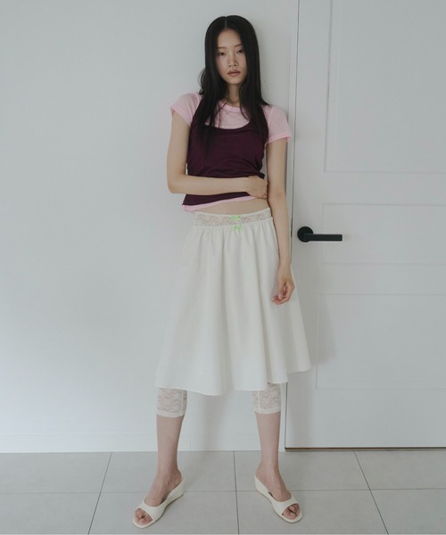 FEKETE(フェケテ)の「ribbon lace leggings / リボンレースレギンス(その他パンツ・レディース・ネイビー/アイボリー/ミント・MEDIUM/SMALL/LARGE)」の8枚目の写真