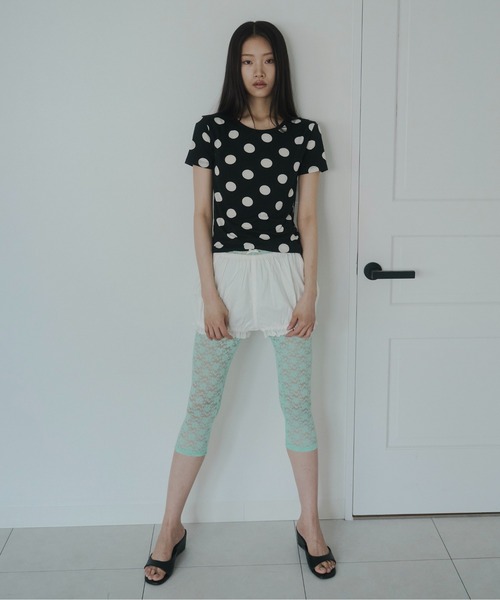 FEKETE(フェケテ)の「ribbon lace leggings / リボンレースレギンス(その他パンツ・レディース・ネイビー/アイボリー/ミント・MEDIUM/SMALL/LARGE)」の10枚目の写真