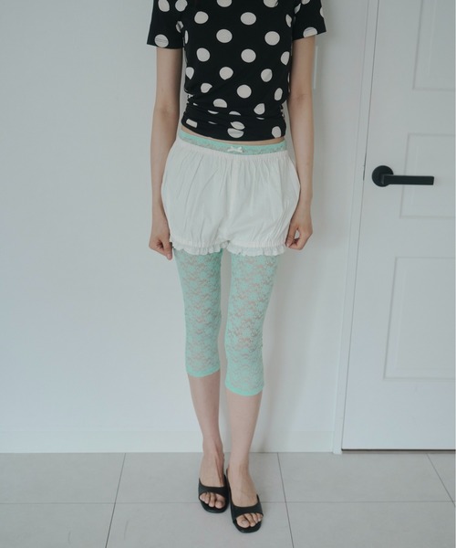 FEKETE(フェケテ)の「ribbon lace leggings / リボンレースレギンス(その他パンツ・レディース・ネイビー/アイボリー/ミント・MEDIUM/SMALL/LARGE)」の11枚目の写真