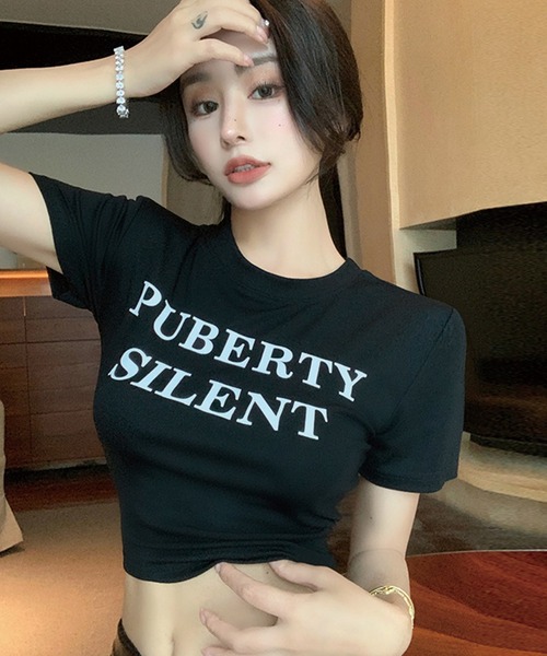 ADDITION STORE（アディションストア）の「ロゴプリント チビT（Tシャツ/カットソー・レディース・グリーン/ブラック・FREE）」の6枚目の写真