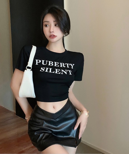 ADDITION STORE（アディションストア）の「ロゴプリント チビT（Tシャツ/カットソー・レディース・グリーン/ブラック・FREE）」の8枚目の写真