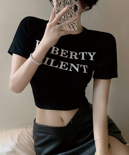 ADDITION STORE（アディションストア）の「ロゴプリント チビT（Tシャツ/カットソー・レディース・グリーン/ブラック・FREE）」の9枚目の写真