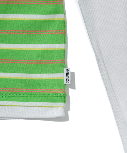 YOUHEE(ユヒ)の「CANDY STRIPE LAYERED LONG SLEEVE_GREEN(Tシャツ/カットソー・レディース・その他・FREE)」の5枚目の写真