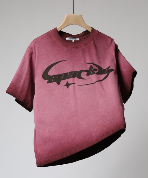 Jungle Storm(ジャングルストーム)の「JUNGLE STORM スプレー加工テレコTシャツ 半袖(Tシャツ/カットソー・メンズ・ホワイト/チャコール/ピンク・M/L)」の3枚目の写真