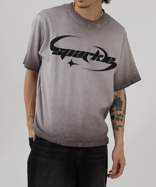 Jungle Storm(ジャングルストーム)の「JUNGLE STORM スプレー加工テレコTシャツ 半袖(Tシャツ/カットソー・メンズ・ホワイト/チャコール/ピンク・M/L)」の8枚目の写真