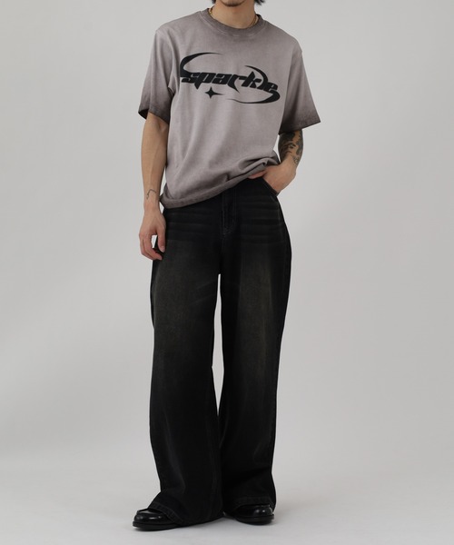 Jungle Storm(ジャングルストーム)の「JUNGLE STORM スプレー加工テレコTシャツ 半袖(Tシャツ/カットソー・メンズ・ホワイト/チャコール/ピンク・M/L)」の9枚目の写真