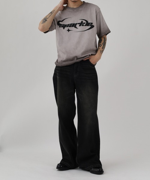 Jungle Storm(ジャングルストーム)の「JUNGLE STORM スプレー加工テレコTシャツ 半袖(Tシャツ/カットソー・メンズ・ホワイト/チャコール/ピンク・M/L)」の17枚目の写真