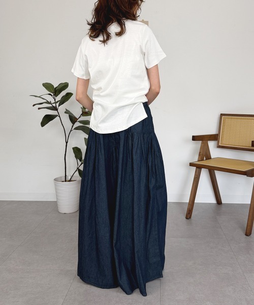 RCD（アールシーディー）の「エアリーデニムタックワイドパンツ（デニムパンツ・レディース・ネイビー/ワンウォッシュ・4L/3L/LL/L/M）」の17枚目の写真