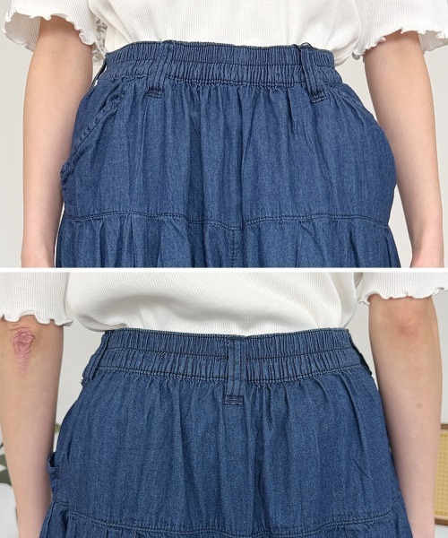 RCD（アールシーディー）の「エアリーデニムタックワイドパンツ（デニムパンツ・レディース・ネイビー/ワンウォッシュ・4L/3L/LL/L/M）」の19枚目の写真