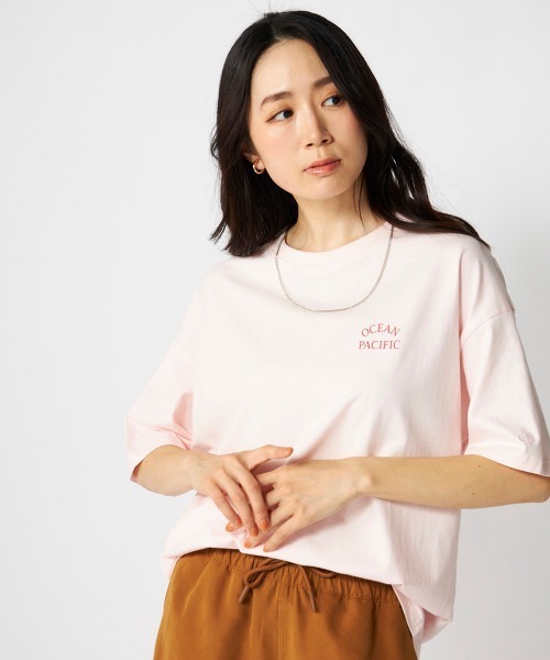 Ocean Pacific（オーシャンパシフィック）の「【OP:オーピー】レディースコットンTシャツ　バックプリント（Tシャツ/カットソー・レディース・ピンク/ホワイト/チャコールグレー・LARGE/X-LARGE/MEDIUM）」の7枚目の写真