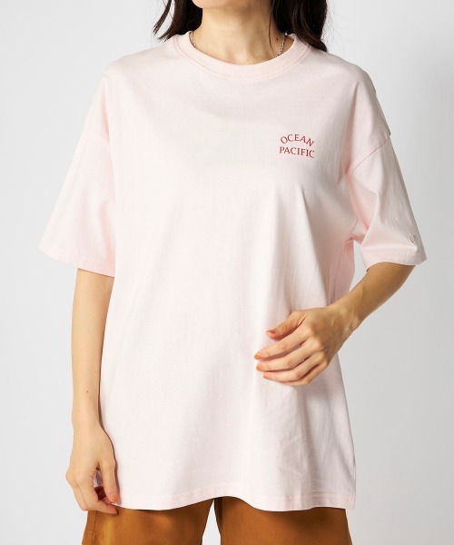 Ocean Pacific（オーシャンパシフィック）の「【OP:オーピー】レディースコットンTシャツ　バックプリント（Tシャツ/カットソー・レディース・ピンク/ホワイト/チャコールグレー・LARGE/X-LARGE/MEDIUM）」の9枚目の写真