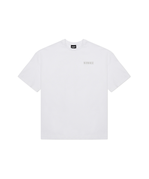 NINEZ(ナインゼット)の「クルックスグラフィックコットンオーバーフィットTシャツ (2カラー)(Tシャツ/カットソー・メンズ・ホワイト/ブラック・X-LARGE/2XL/MEDIUM/LARGE)」の8枚目の写真