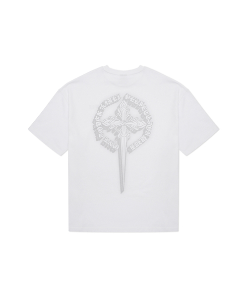 NINEZ(ナインゼット)の「クルックスグラフィックコットンオーバーフィットTシャツ (2カラー)(Tシャツ/カットソー・メンズ・ホワイト/ブラック・X-LARGE/2XL/MEDIUM/LARGE)」の9枚目の写真