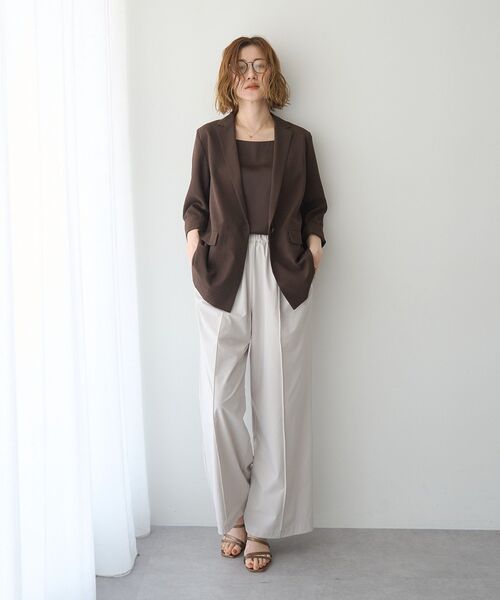 YECCA VECCA（イェッカヴェッカ）の「【適ON】イージーワイドパンツ【セットアップ対応】（その他パンツ・レディース・ブラック/ライトベージュ・FREE）」の8枚目の写真