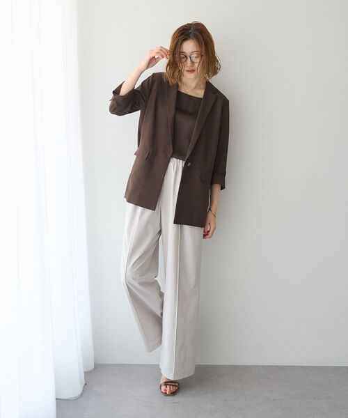 YECCA VECCA（イェッカヴェッカ）の「【適ON】イージーワイドパンツ【セットアップ対応】（その他パンツ・レディース・ブラック/ライトベージュ・FREE）」の10枚目の写真