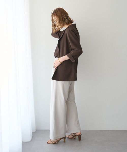 YECCA VECCA（イェッカヴェッカ）の「【適ON】イージーワイドパンツ【セットアップ対応】（その他パンツ・レディース・ブラック/ライトベージュ・FREE）」の12枚目の写真