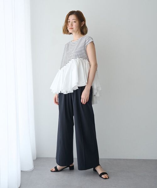 YECCA VECCA（イェッカヴェッカ）の「【適ON】イージーワイドパンツ【セットアップ対応】（その他パンツ・レディース・ブラック/ライトベージュ・FREE）」の20枚目の写真