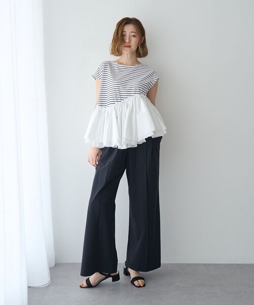 YECCA VECCA（イェッカヴェッカ）の「【適ON】イージーワイドパンツ【セットアップ対応】（その他パンツ・レディース・ブラック/ライトベージュ・FREE）」の21枚目の写真