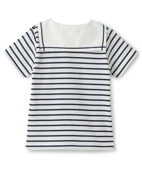 sense of wonder(センスオブワンダー)の「セーラーカラーTシャツ【UVカット】(Tシャツ/カットソー・キッズ・オフホワイト/ネイビー・80cm/130cm/120cm/110cm/100cm/90cm)」の7枚目の写真