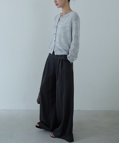 CHUN CHUN NOTES(チュンチュンノーツ)の「26SS/透かし編みクルーネックニットカーディガン(カーディガン/ボレロ・レディース・グレー/アイボリー/イエロー・F)」の10枚目の写真