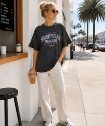 メッシュ切替 フレアスリーブ 半袖Tシャツ