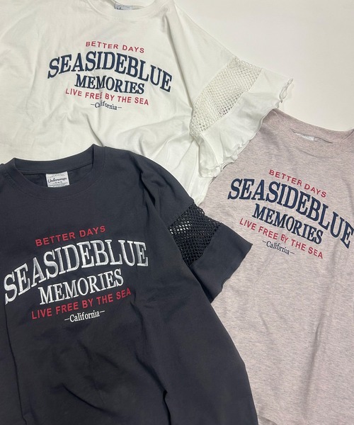 UNDERWRAPS（アンダーラップス）の「メッシュ切替 フレアスリーブ 半袖Tシャツ（Tシャツ/カットソー・レディース・ライトピンク/チャコールグレー/ホワイト・L/M）」の11枚目の写真
