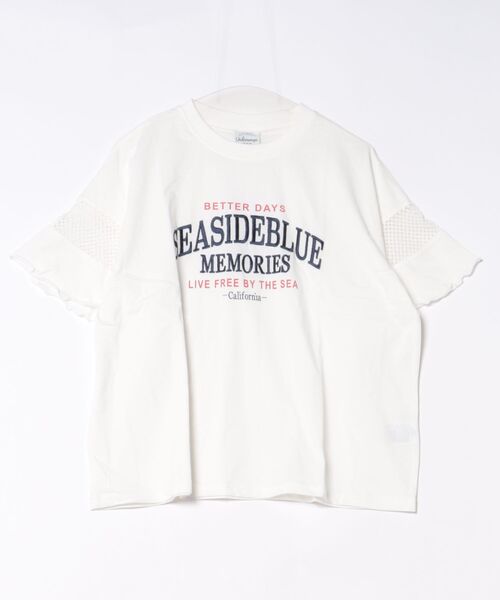 UNDERWRAPS（アンダーラップス）の「メッシュ切替 フレアスリーブ 半袖Tシャツ（Tシャツ/カットソー・レディース・ライトピンク/チャコールグレー/ホワイト・L/M）」の12枚目の写真