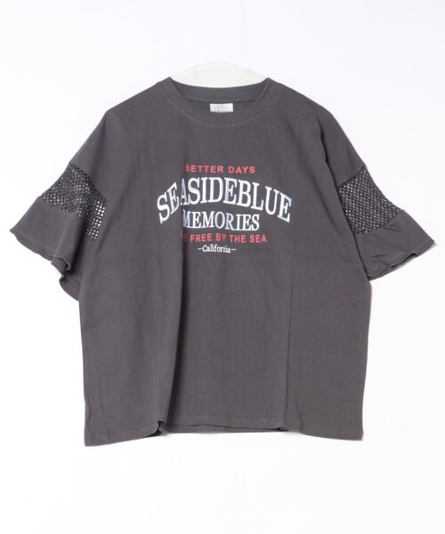 UNDERWRAPS（アンダーラップス）の「メッシュ切替 フレアスリーブ 半袖Tシャツ（Tシャツ/カットソー・レディース・ライトピンク/チャコールグレー/ホワイト・L/M）」の13枚目の写真